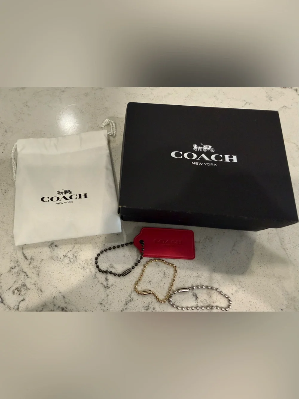 Coach Pink Leather Tag - Picture 1 of 5